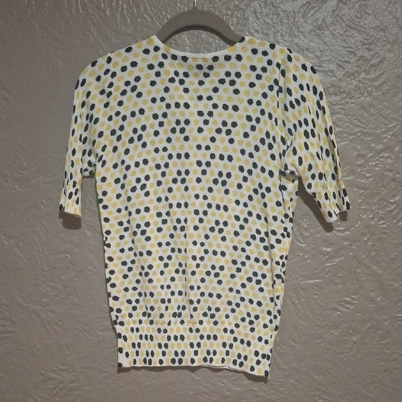 Ann Taylor Yellow and Black Polka Dot Short Sleeve Top Size XS - Picture 5 of 8